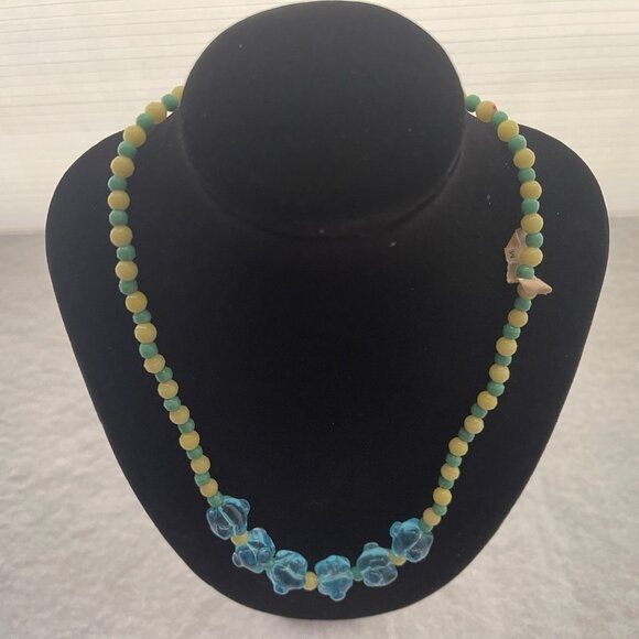 VINTAGE Glass Czechoslovakia Necklace Mardi Gras Beads New Orleans Carnival NOLA - Picture 3 of 12